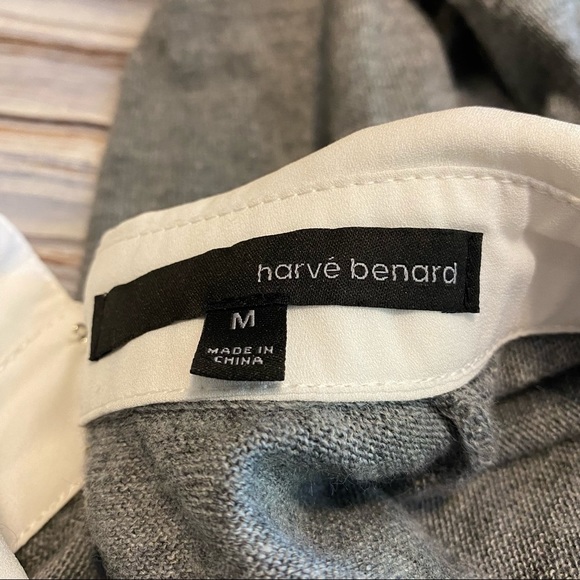 Harve Benard Knee Length Collared Knit Sweater Dress Heathered Gray Sz M - Picture 6 of 9